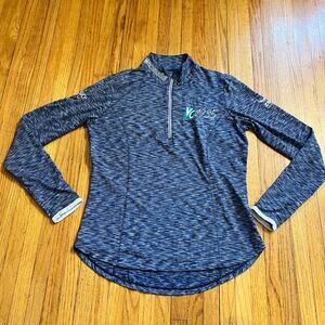 Zero Restriction Shirt Womens Medium Quarter Zip Performance Golf Blue Qzip